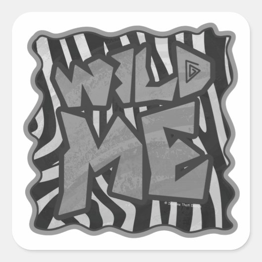 Zebra Black and Light Grey Wild me Vierkante Sticker (Voorkant)