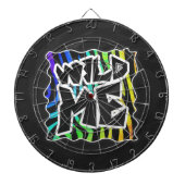 Zebra Black and Rainbow Wild me Dartbord (Voorkant)