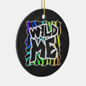 Zebra Black and Rainbow Wild me Keramisch Ornament (Rechts)