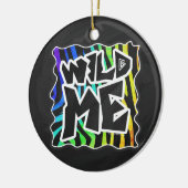 Zebra Black and Rainbow Wild me Keramisch Ornament (Links)