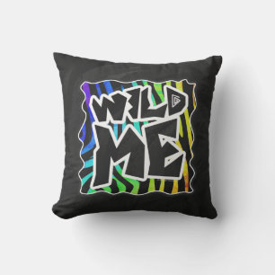 Zebra Black and Rainbow Wild me Kussen