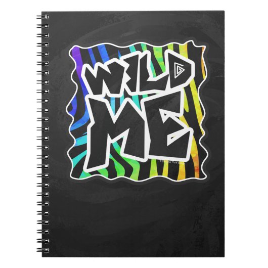 Zebra Black and Rainbow Wild me Notitieboek (Voorkant)