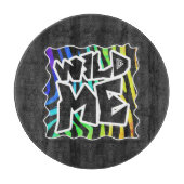 Zebra Black and Rainbow Wild me Snijplank (Voorkant)