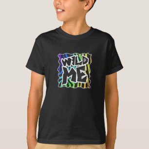 Zebra Black and Rainbow Wild me T-shirt