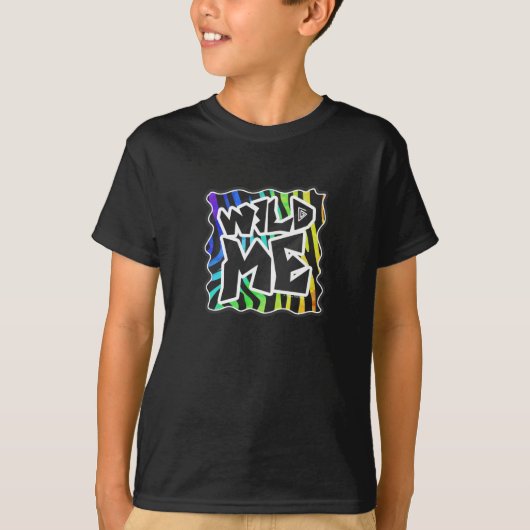 Zebra Black and Rainbow Wild me T-shirt (Voorkant)