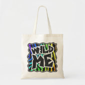 Zebra Black and Rainbow Wild me Tote Bag (Voorkant)