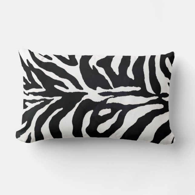 Zebra Black and White Animal Print Sierkussen Kussen (Voorkant)
