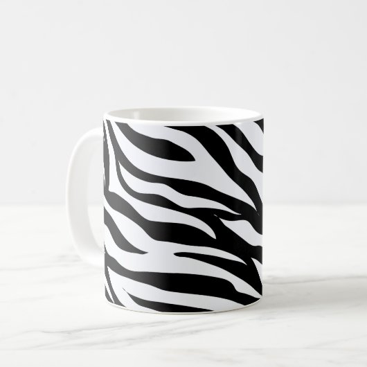 Zebra Black and White Pattern   Koffiemok (Voorkant links)