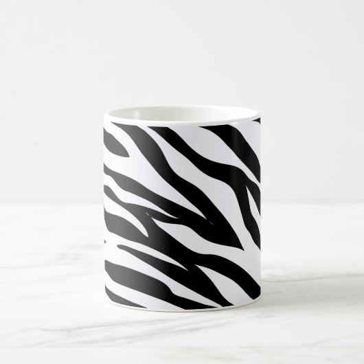 Zebra Black and White Pattern   Koffiemok (Center)