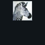 Zebra Black and White Portrait Large Canvas Afdruk<br><div class="desc">Zebra print from original oil on canvas by Sue Maas</div>