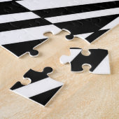 Zebra Black and White Square and Circle Pattern Legpuzzel (Zijkant)