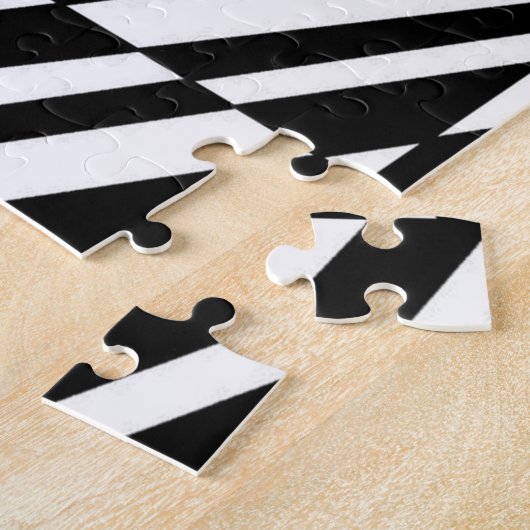 Zebra Black and White Square and Circle Pattern Legpuzzel (Zijkant)