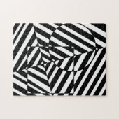 Zebra Black and White Square and Circle Pattern Legpuzzel (Horizontaal)