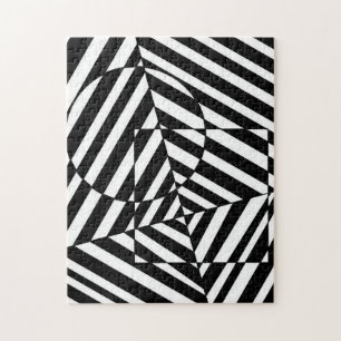 Zebra Black and White Square and Circle Pattern Legpuzzel