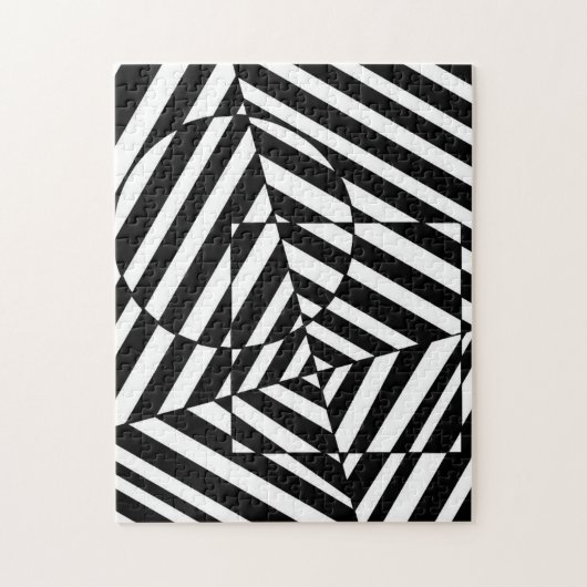 Zebra Black and White Square and Circle Pattern Legpuzzel (Verticaal)