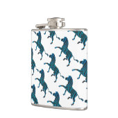 Zebra Black en Blue Silhouette Heupfles (Links)