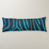 Zebra Black en Blue Silhouette Lichaamskussen (Achterkant)