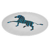 Zebra Black en Blue Silhouette Snijplank (Hoek)