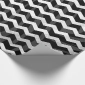 Zebra Black en Gray Chevron Cadeaupapier (Hoek)
