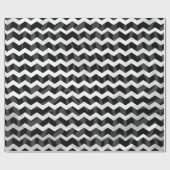 Zebra Black en Gray Chevron Cadeaupapier (Vlak)