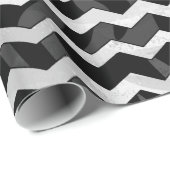 Zebra Black en Gray Chevron Cadeaupapier (Rol Hoek)