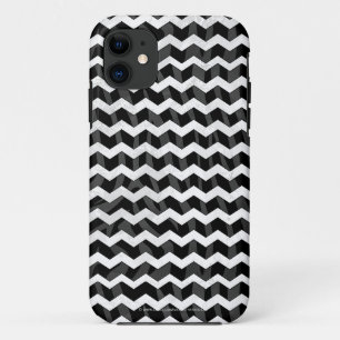 Zebra Black en Gray Chevron iPhone 11 Hoesje
