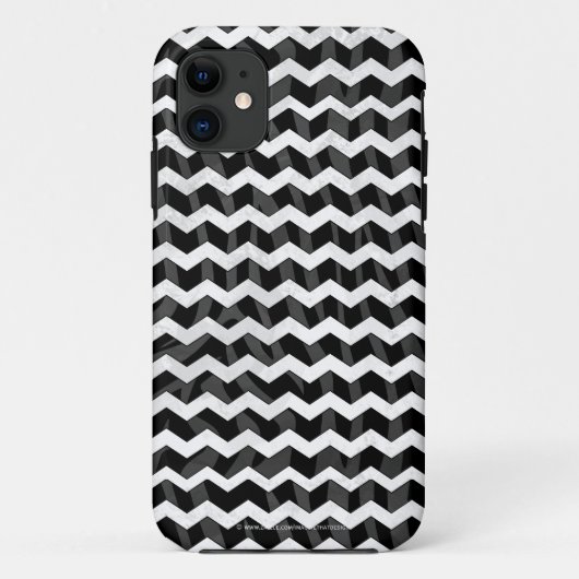 Zebra Black en Gray Chevron Case-Mate iPhone Case (Achterkant)