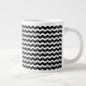 Zebra Black en Gray Chevron Grote Koffiekop (Rechts)