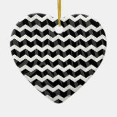 Zebra Black en Gray Chevron Keramisch Ornament (Voorkant)