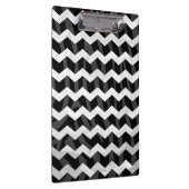 Zebra Black en Gray Chevron Klembord (Rechts)