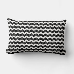 Zebra Black en Gray Chevron Kussen