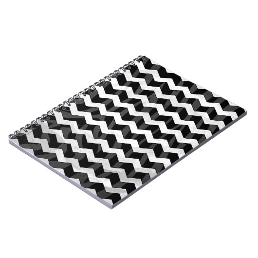 Zebra Black en Gray Chevron Notitieboek (Linkerzijde)
