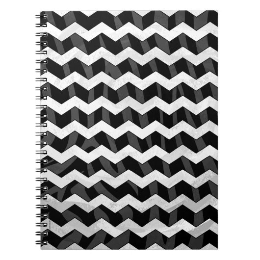 Zebra Black en Gray Chevron Notitieboek (Voorkant)