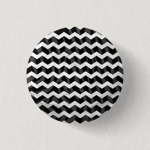 Zebra Black en Gray Chevron Ronde Button 3,2 Cm