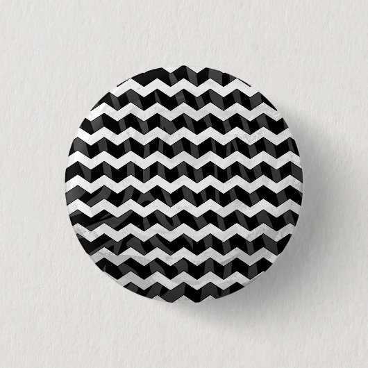 Zebra Black en Gray Chevron Ronde Button 3,2 Cm (Voorkant)
