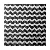 Zebra Black en Gray Chevron Tegeltje (Voorkant)