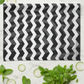 Zebra Black en Gray Chevron Theedoek (Gevouwen)