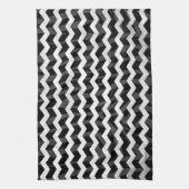 Zebra Black en Gray Chevron Theedoek (Verticaal)