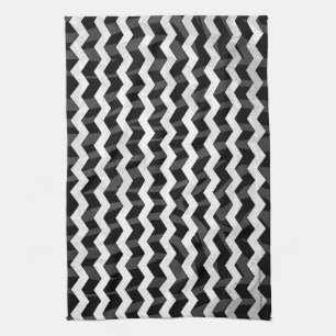 Zebra Black en Gray Chevron Theedoek