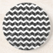 Zebra Black en Gray Chevron Zandsteen Onderzetter (Voorkant)