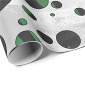 Zebra Black en Green Polka Dot Cadeaupapier (Rol Hoek)