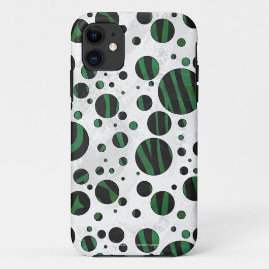 Zebra Black en Green Polka Dot Case-Mate iPhone Case (Achterkant)