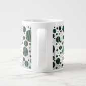 Zebra Black en Green Polka Dot Grote Koffiekop (Achterkant)
