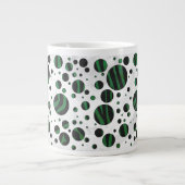 Zebra Black en Green Polka Dot Grote Koffiekop (Voorkant)