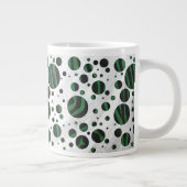 Zebra Black en Green Polka Dot Grote Koffiekop (Rechts)