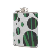 Zebra Black en Green Polka Dot Heupfles (Links)