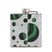 Zebra Black en Green Polka Dot Heupfles (Achterkant)