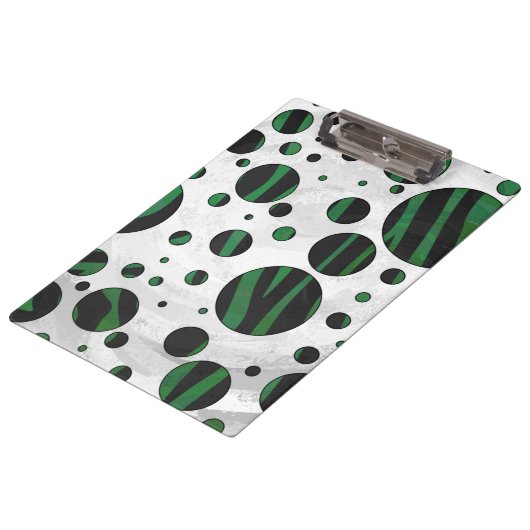 Zebra Black en Green Polka Dot Klembord (Gekanteld)