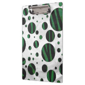 Zebra Black en Green Polka Dot Klembord (Links)