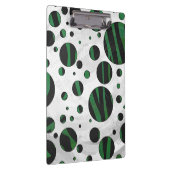 Zebra Black en Green Polka Dot Klembord (Rechts)